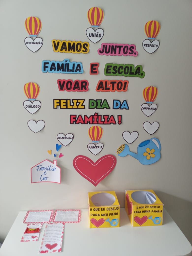 Painel Dia da Família com Dinâmica Caixas dos Desejos