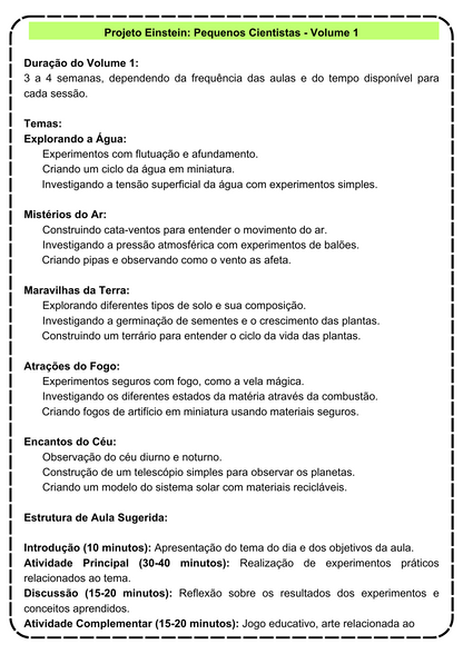 Projeto Einstein Pequenos Cientistas Volume 01