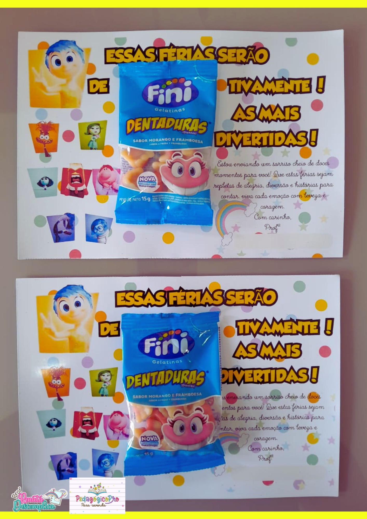 Cartão de Férias Divertidamente com Fini Dentinho