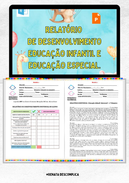 RELATÓRIO DE DESENVOLVIMENTO- EDUCAÇÃO INFANTIL E ESPECIAL