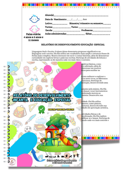 RELATÓRIO DE DESENVOLVIMENTO- EDUCAÇÃO INFANTIL E ESPECIAL