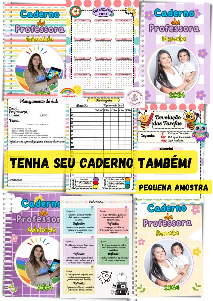 Caderno da Professora 2024 - 365 Dias+ Sondagem Diagnóstica 🍎📚