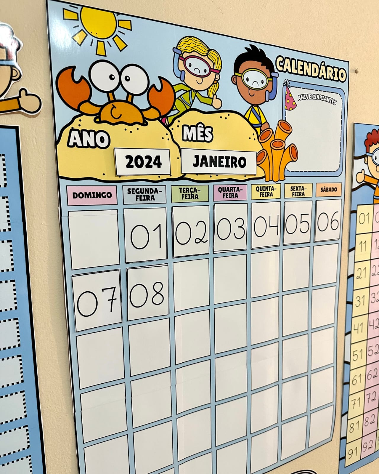 Kit Decoração e recurso sala de aula tema Fundo Do Mar