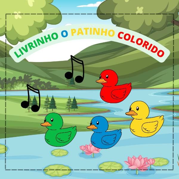 Livrinho o patinho colorido+Luva musical divertida