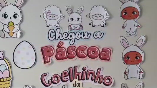 Projeto pedagógico: Páscoa divertida, Compartilhando Valores na Escola 3 em 1, inclui também decoração e lembrancinhas.