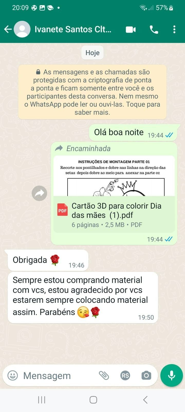 Cartão 3D Dia das mães