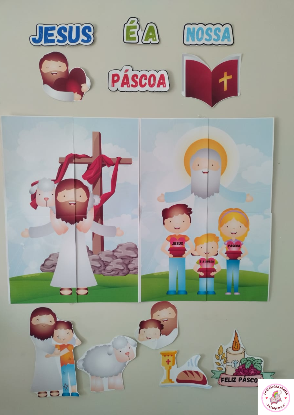 KIT PÁSCOA CRISTÃ PAINEL+LEMBRANCINHAS