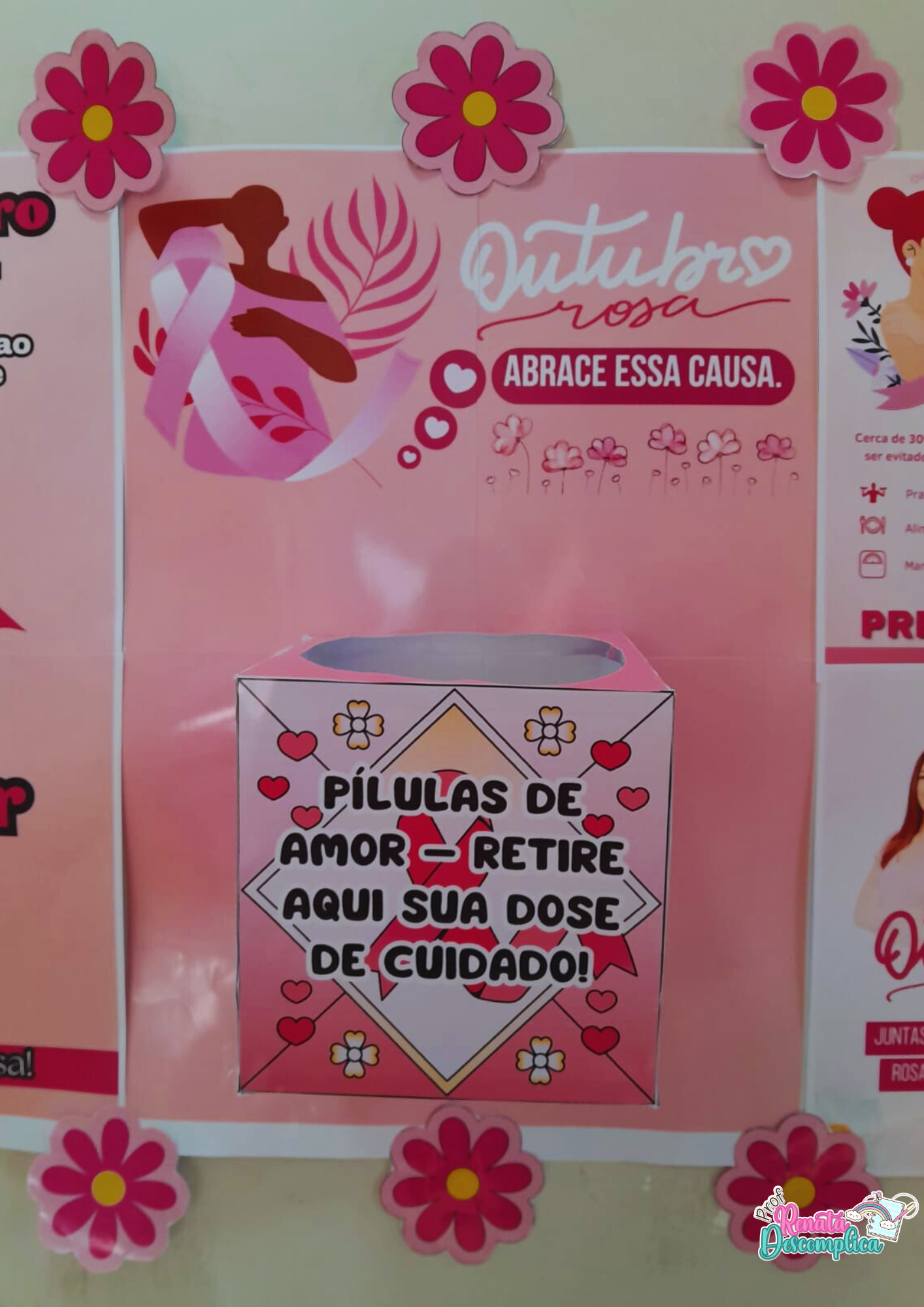 Painel Outubro Rosa - Caixa do Cuidado