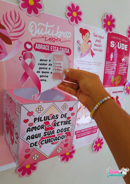 Painel Outubro Rosa - Caixa do Cuidado