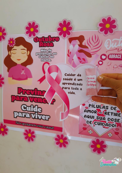 Painel Outubro Rosa - Caixa do Cuidado