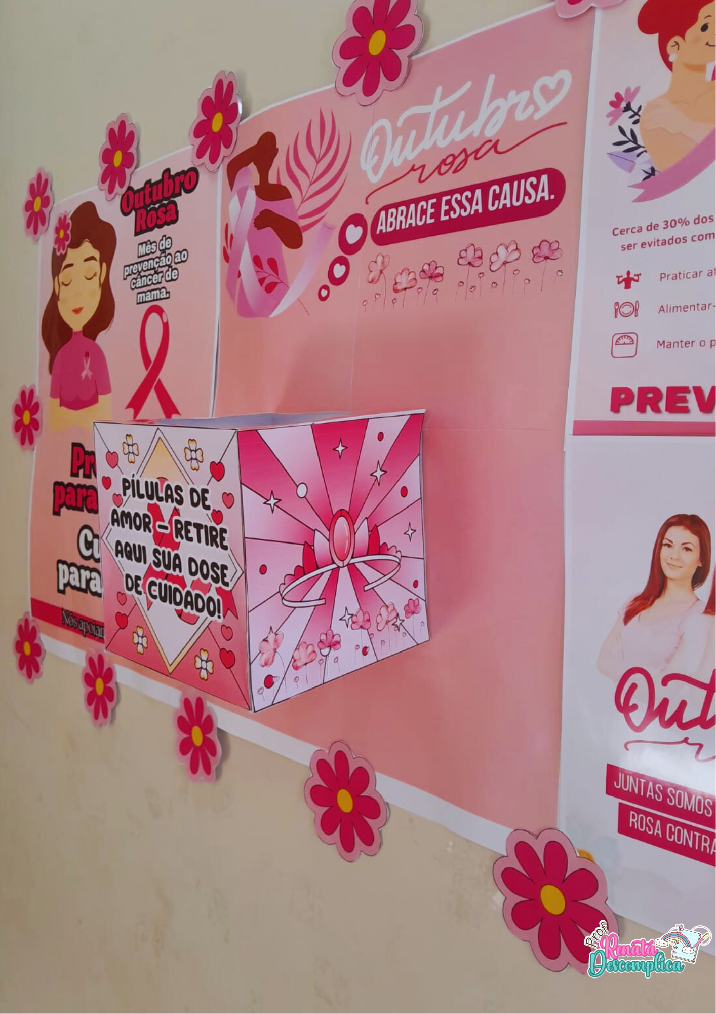 Painel Outubro Rosa - Caixa do Cuidado