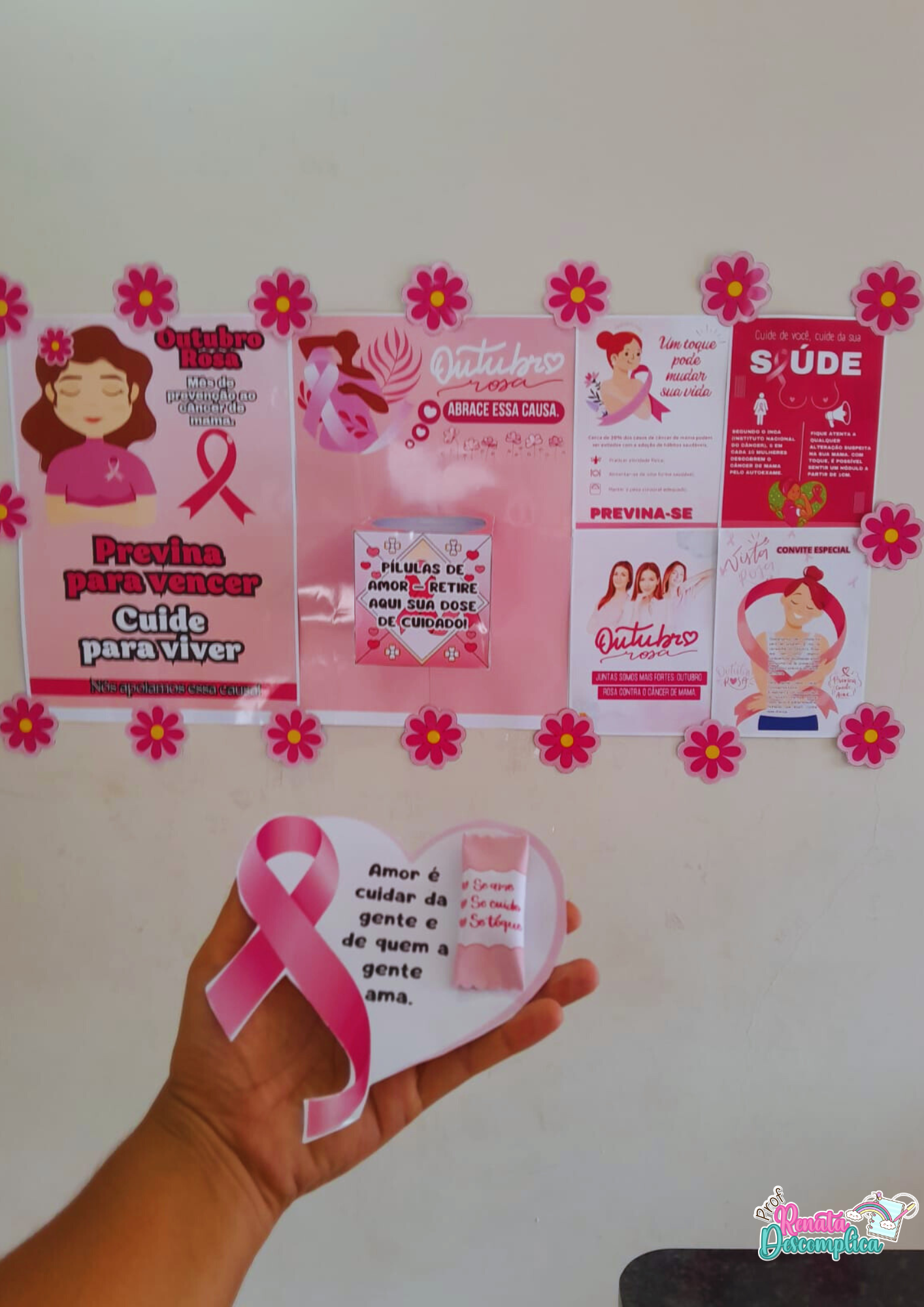 Painel Outubro Rosa - Caixa do Cuidado