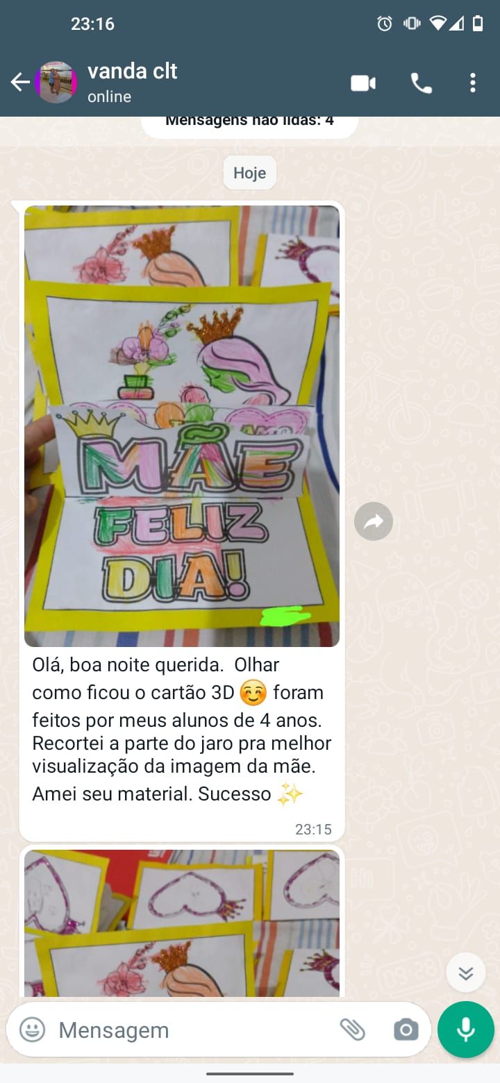 Cartão 3D Dia das mães