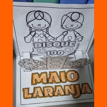 Cartão 3D Semáforo do toque maio laranja